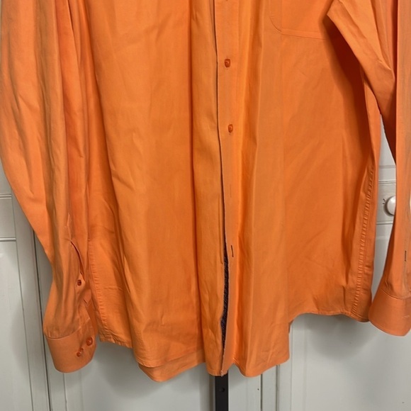 Cinch Men's Button-Down Western Dressy Shirt Solid Orange Size XL Collared - Picture 3 of 12